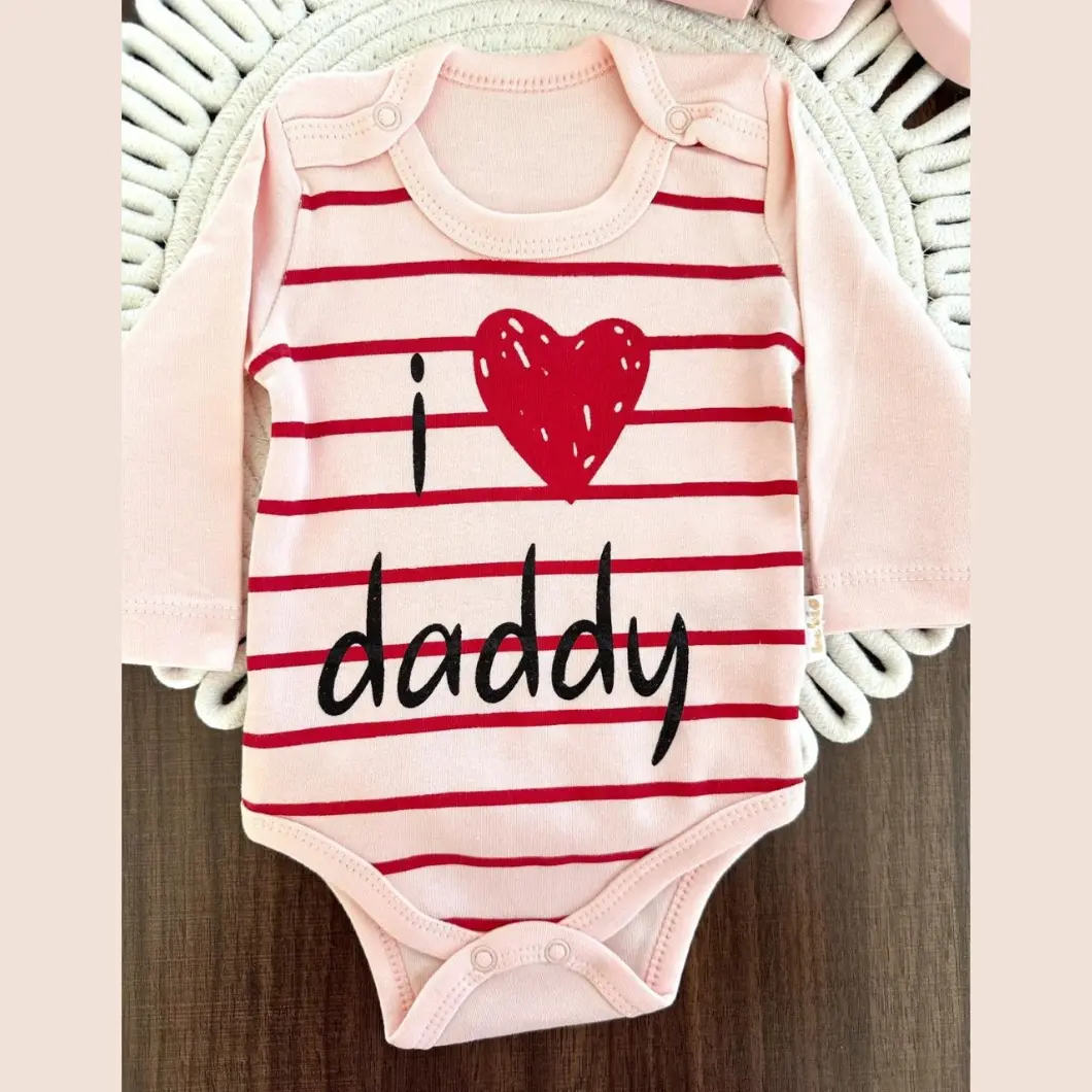 Body Bebeluși I Love Daddy Roz Bumbac [5]