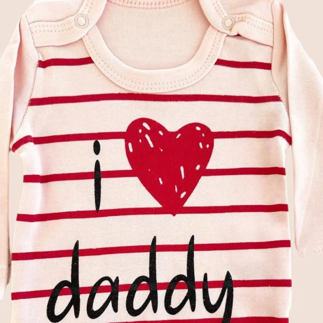 Body Bebeluși I Love Daddy Roz Bumbac [3]