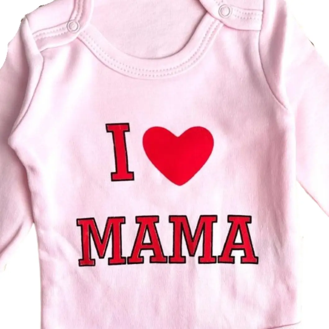 Body Fetițe I Love Mama Roz Bumbac [3]