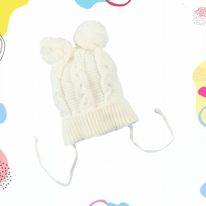 Căciulă bebeluși tricotată, grosuță, cu pompon – 12-24 luni [1]
