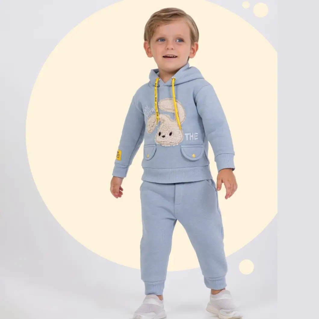 Compleu Băieței 2 Piese Nothing Bunny-Bumbac Vătuit [9]