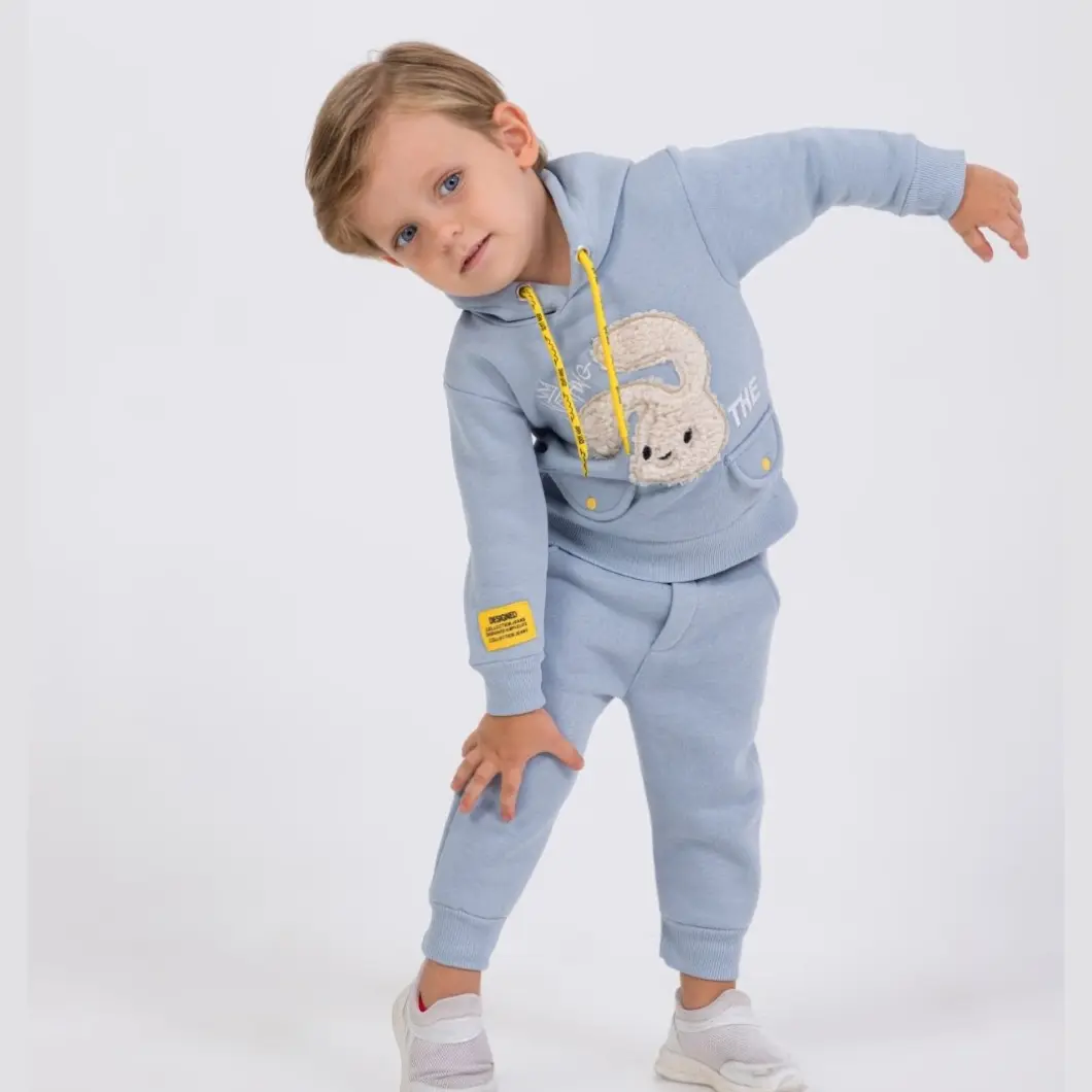 Compleu Băieței 2 Piese Nothing Bunny-Bumbac Vătuit [6]