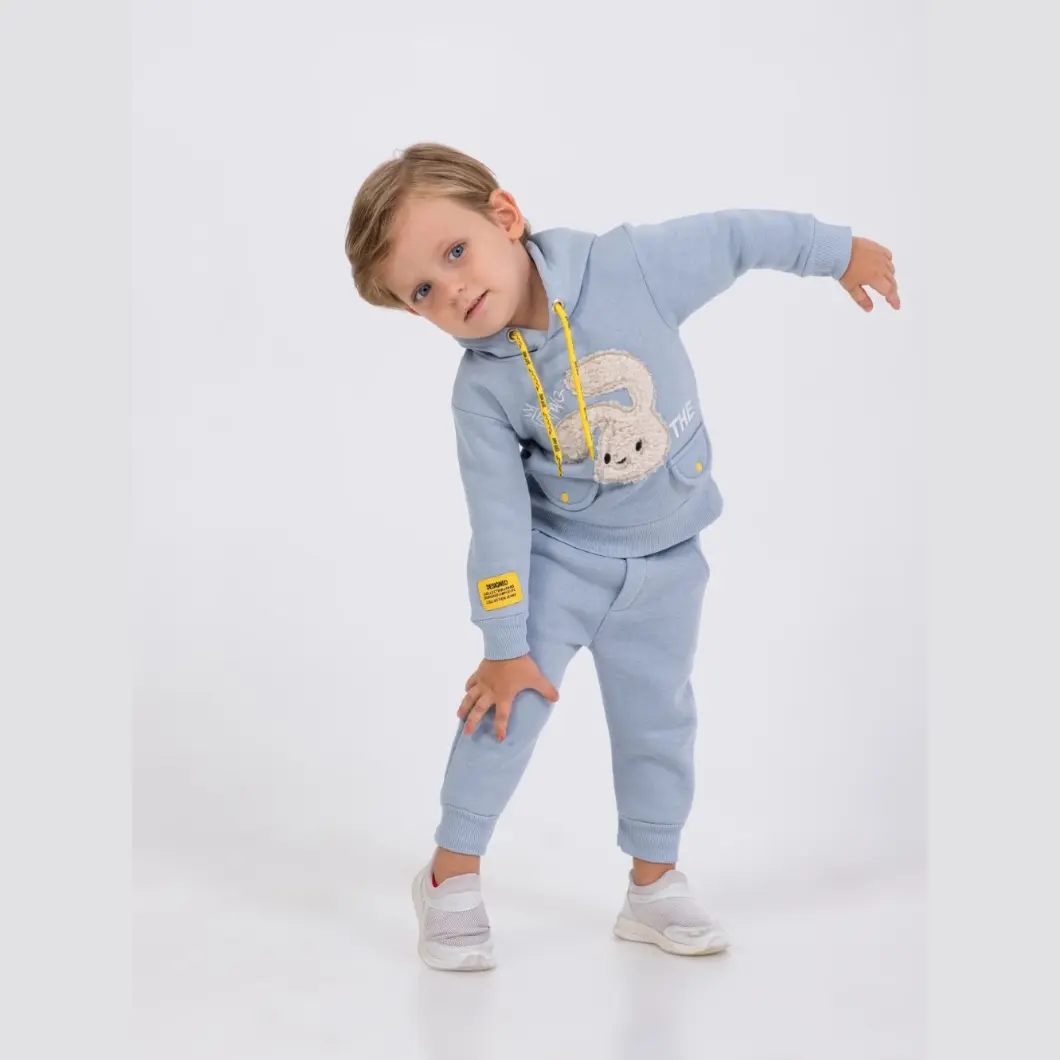 Compleu Băieței 2 Piese Nothing Bunny-Bumbac Vătuit [8]