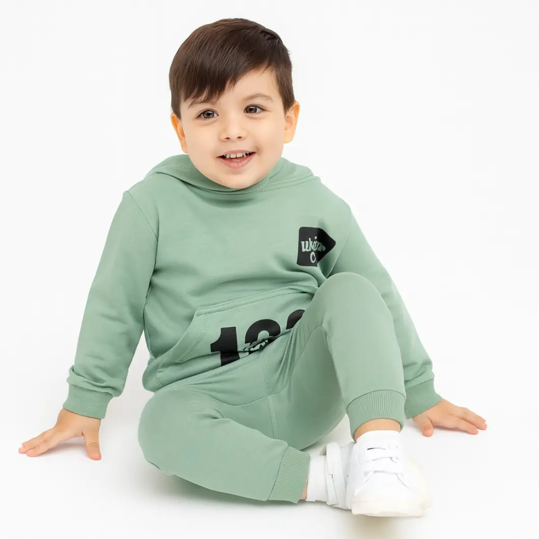 Compleu sport 2 piese  băieți între 3-6 ani, verde, 100% bumbac [2]