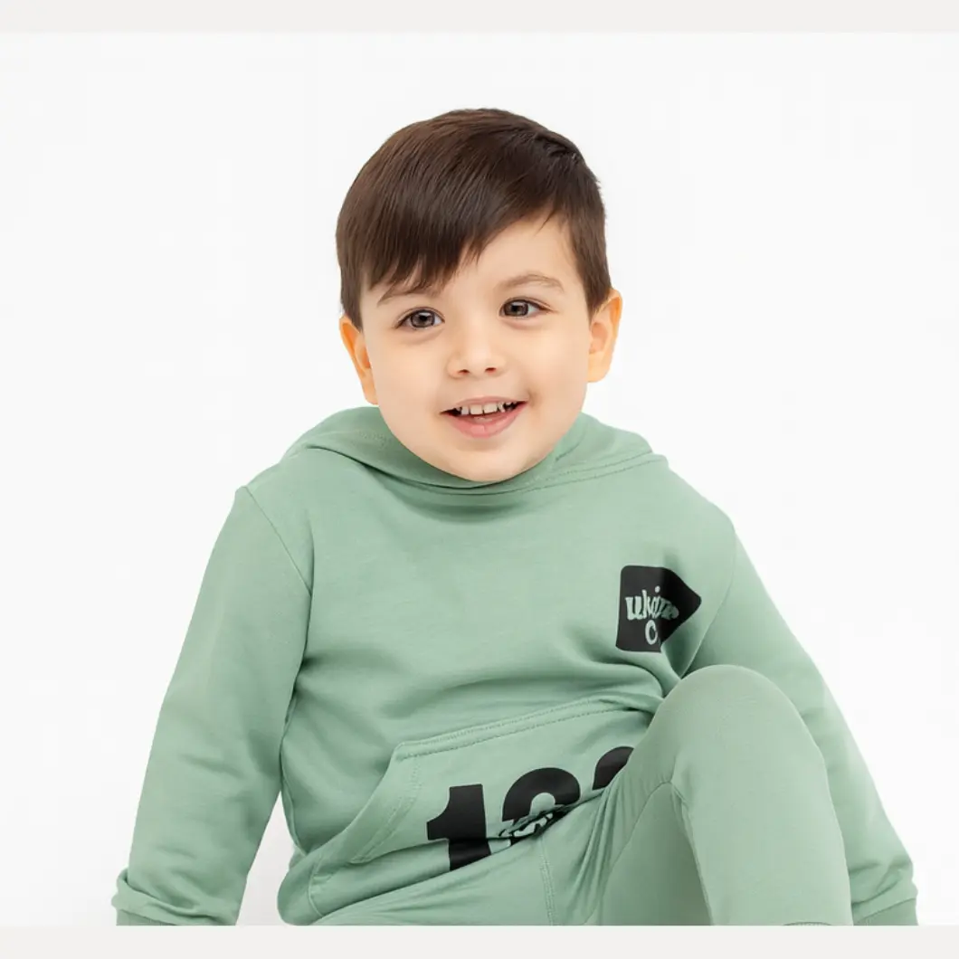 Compleu sport 2 piese  băieți între 3-6 ani, verde, 100% bumbac [6]