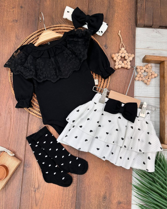 Compleu Bebeluşi Fetiţe 4 Piese Black Beauty [3]