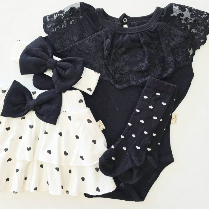 Compleu Bebeluşi Fetiţe 4 Piese Black Beauty [7]