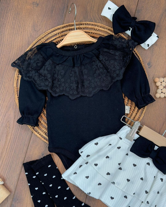 Compleu Bebeluşi Fetiţe 4 Piese Black Beauty [4]