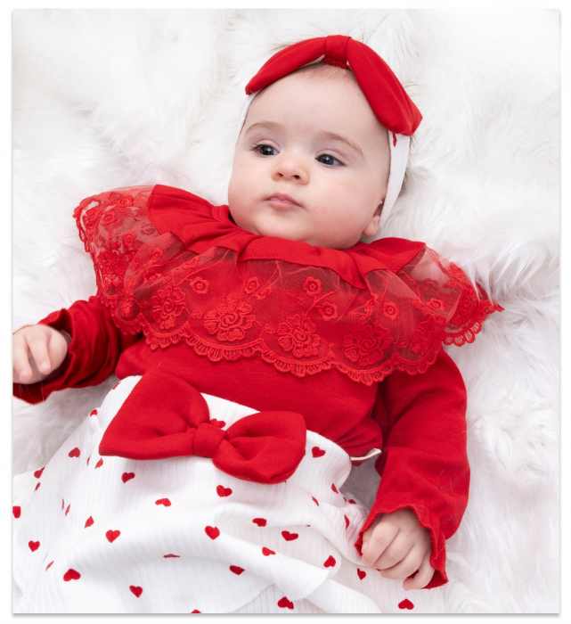 Compleu Bebeluşi Fetiţe 4 Piese Red Beauty [11]