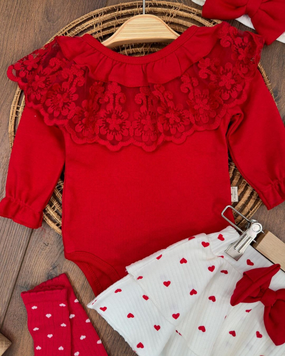 Compleu Bebeluşi Fetiţe 4 Piese Red Beauty [13]