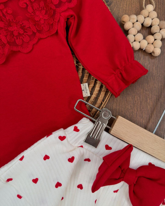 Compleu Bebeluşi Fetiţe 4 Piese Red Beauty [15]