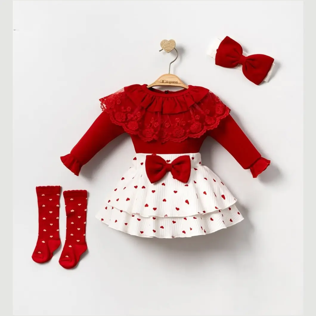 Compleu Bebeluşi Fetiţe 4 Piese Red Beauty [1]
