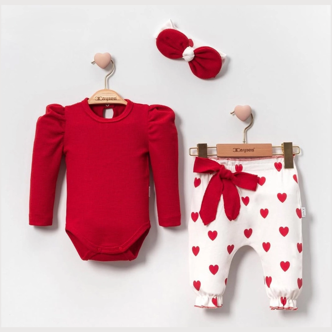 Compleu Fetițe cu Accesoriu - Redshine Baby, 100% Bumbac [1]