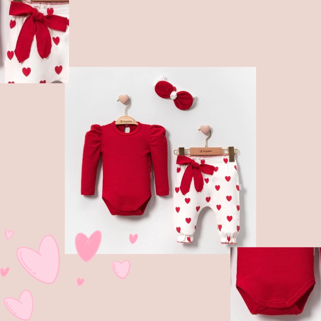Compleu Fetițe cu Accesoriu - Redshine Baby, 100% Bumbac [7]