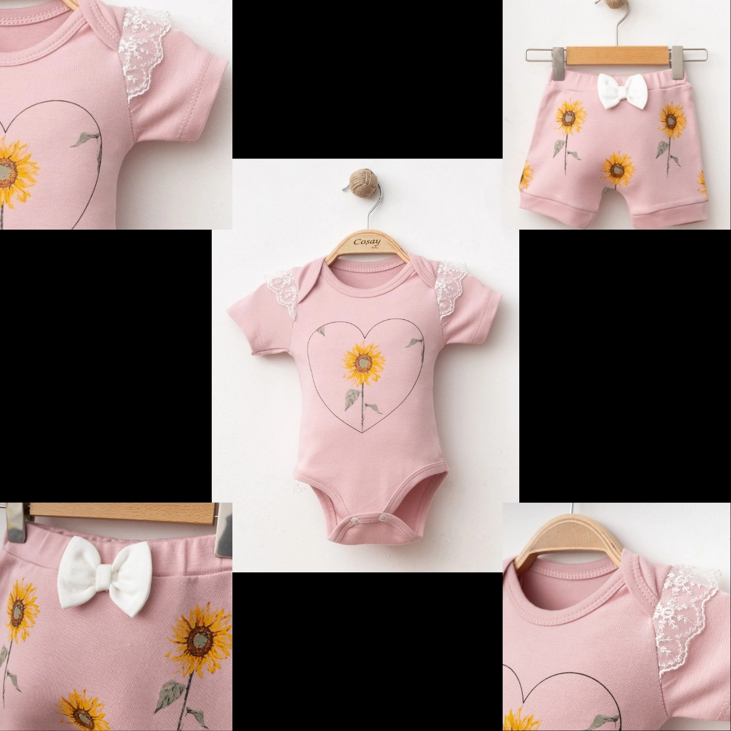 Set 3 Piese Fetițe Spring Sense Roz - Bumbac 100% Premium [9]