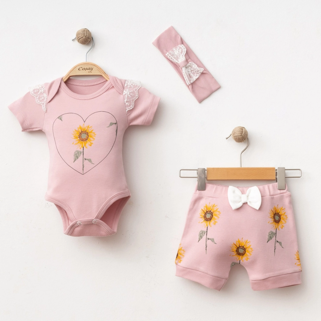 Set 3 Piese Fetițe Spring Sense Roz - Bumbac 100% Premium [1]
