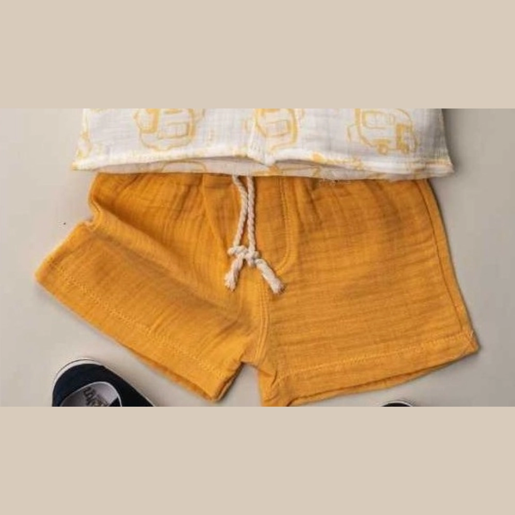Set 2 Piese de Vară Băietei – Kevin Muselină, Cămașă și Pantaloni Scurți [4]