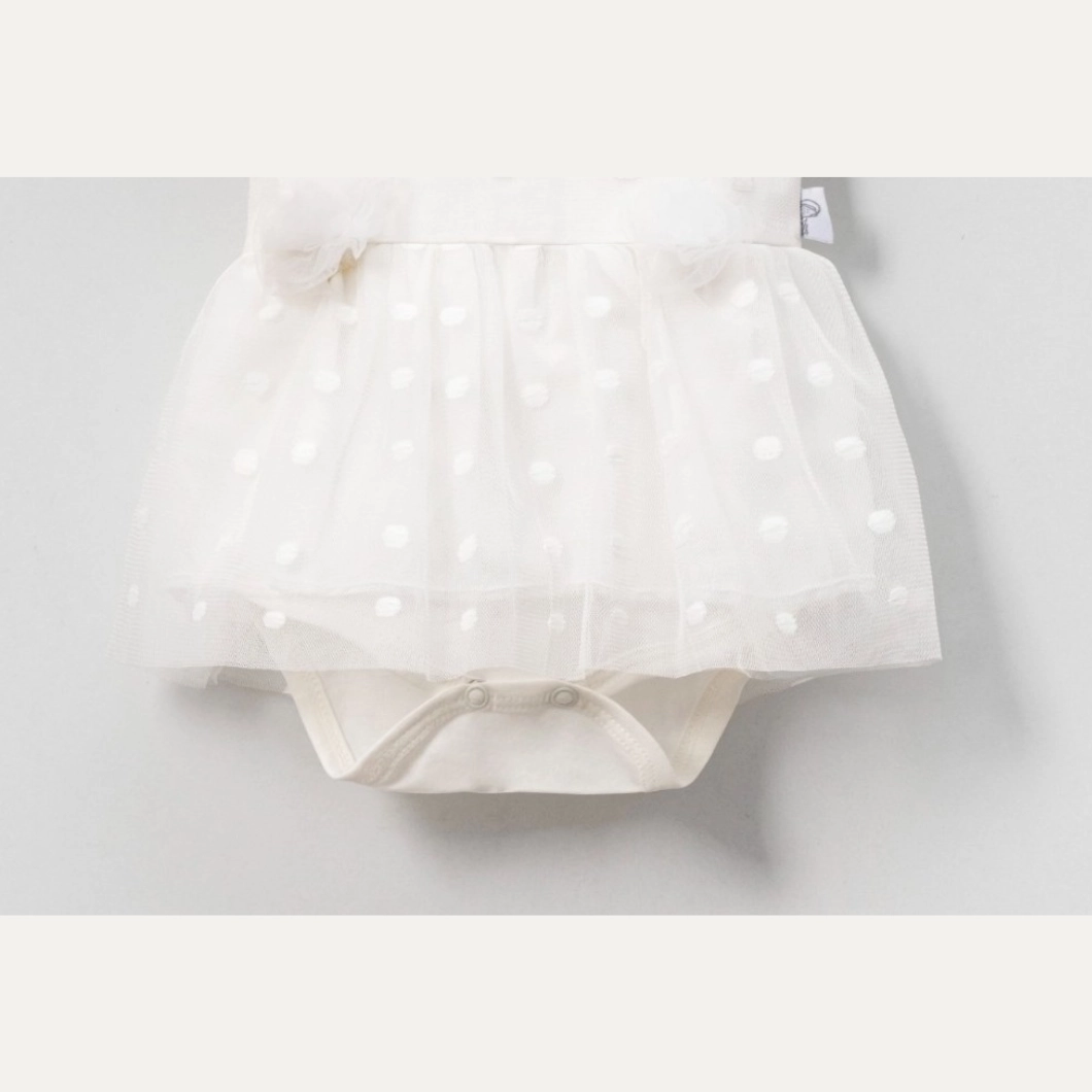 Rochiță Body Fetițe - Andreea Albă, Tulle (0-9 luni) [5]