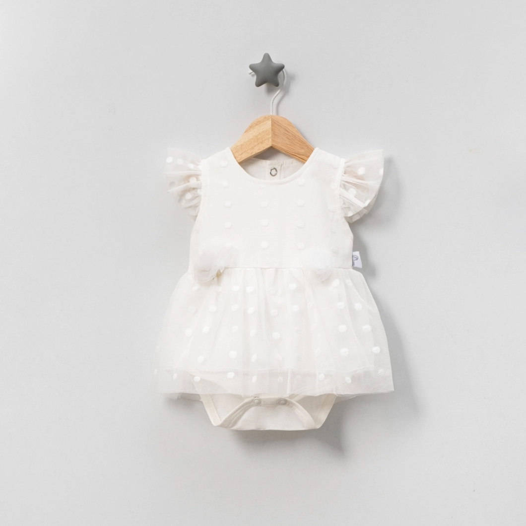 Rochiță Body Fetițe - Andreea Albă, Tulle (0-9 luni) [4]