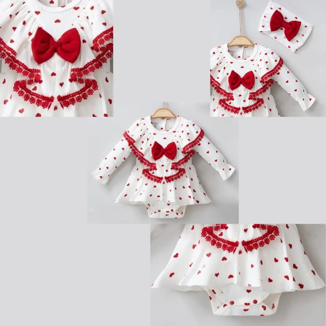 Rochiță Body Fetițe – Hearts Tradition – Bumbac OEKO-TEX [9]