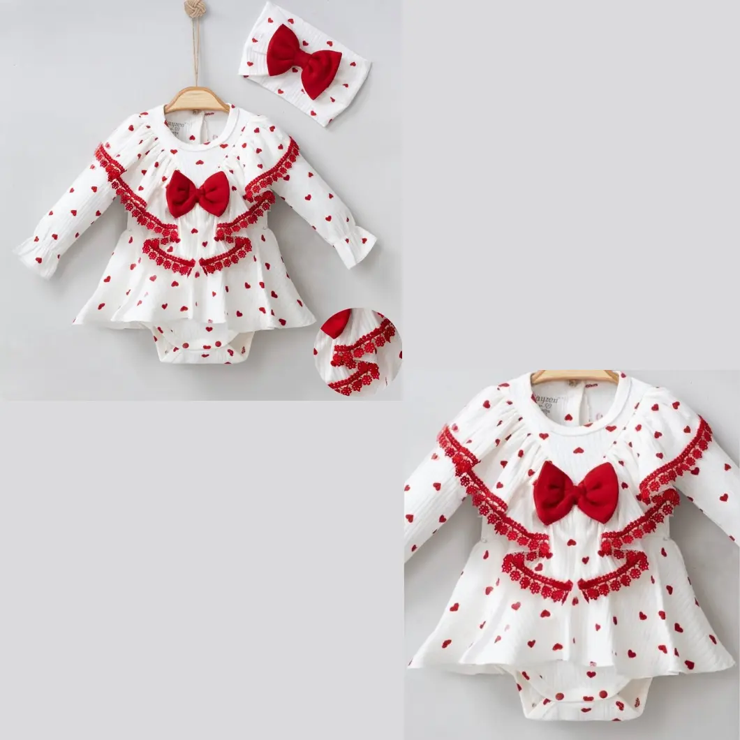 Rochiță Body Fetițe – Hearts Tradition – Bumbac OEKO-TEX [7]
