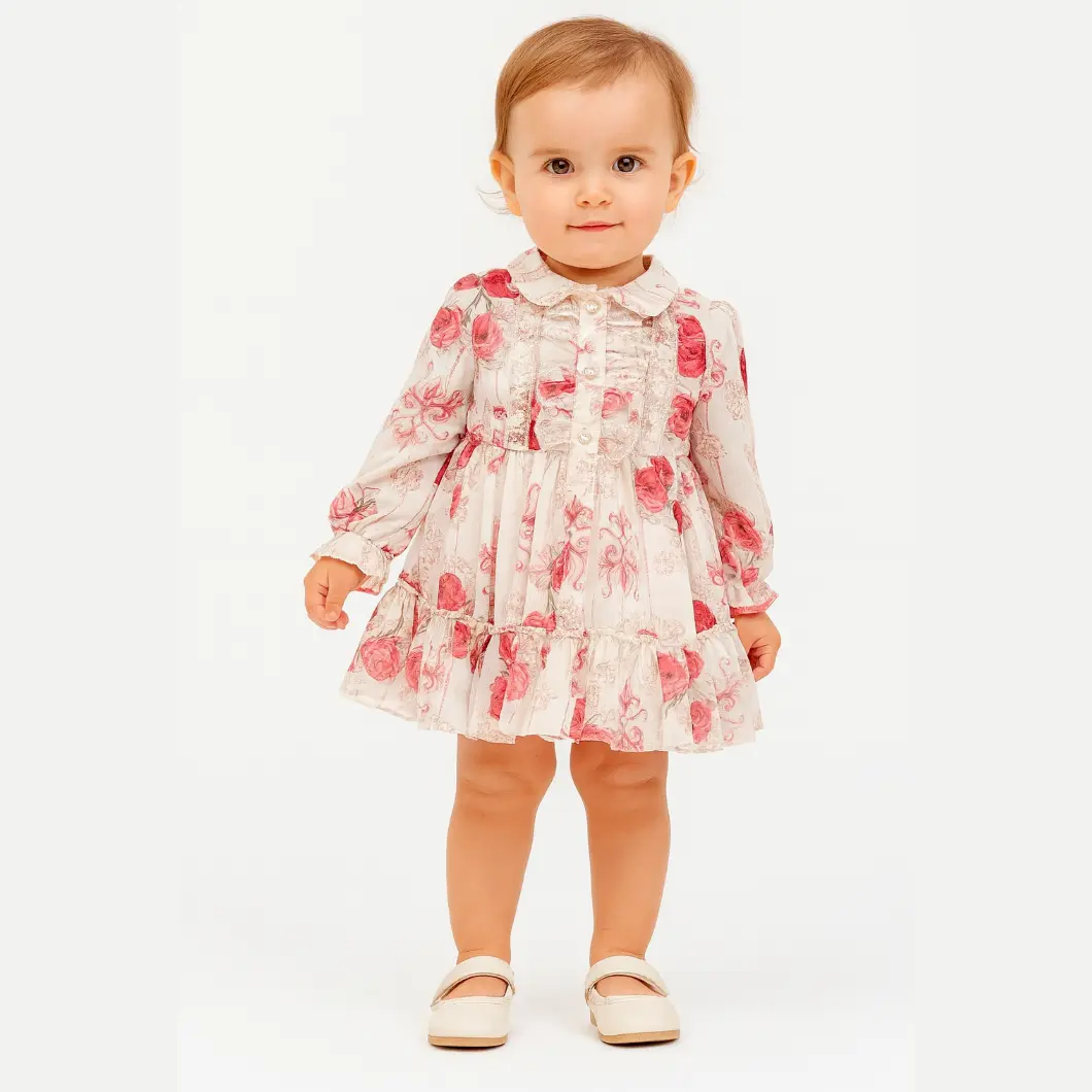 Rochiță pentru fetițe – Design floral, voal moale, stil elegant [6]