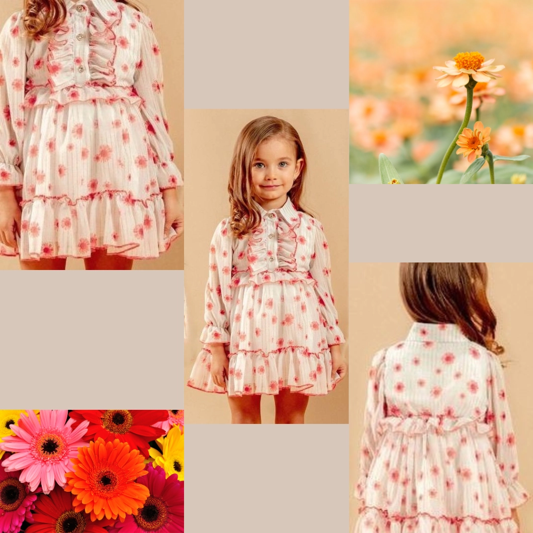 Rochiță Elegantă Fetițe - Miss Elliot, Voal, Floral, 9-30 luni [8]
