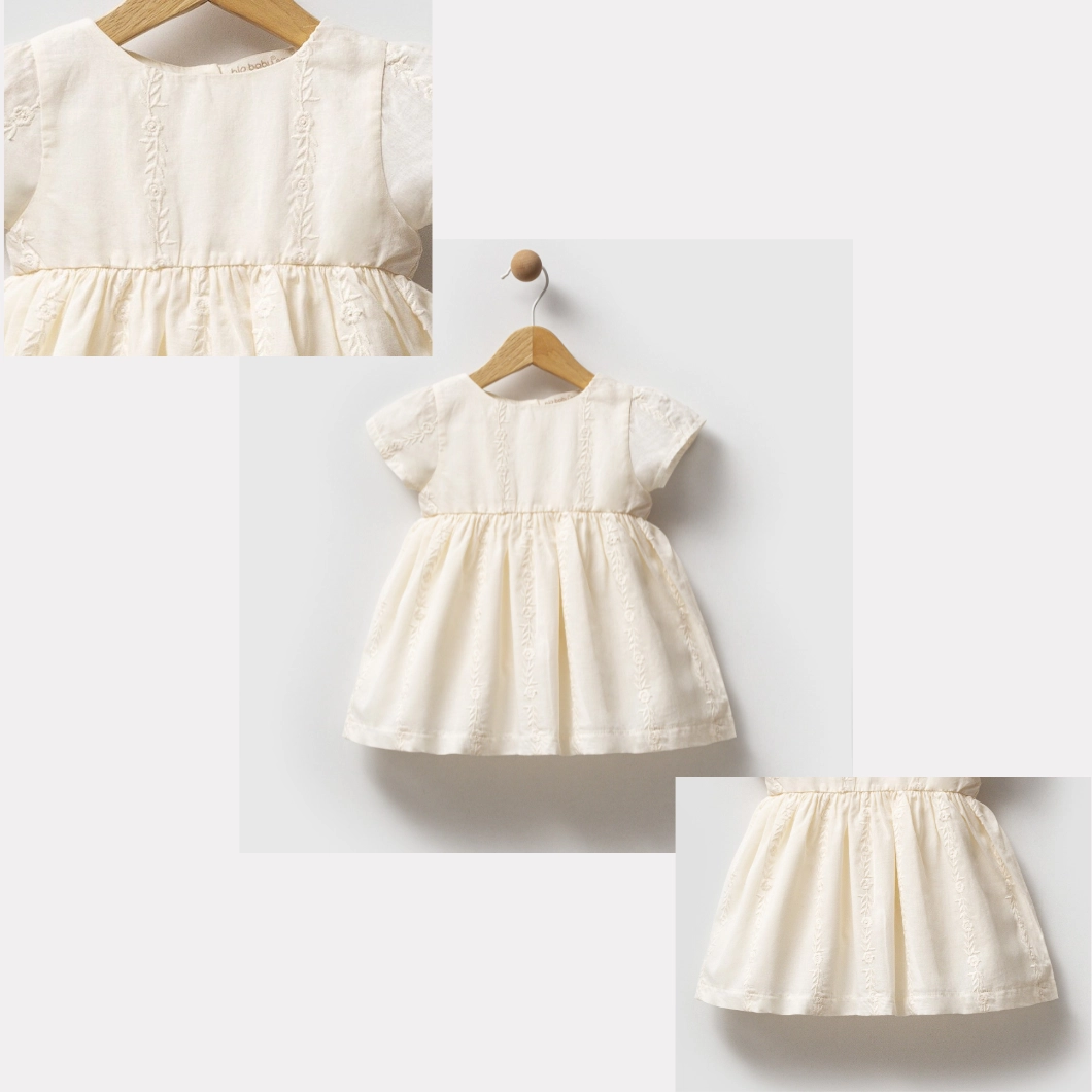 Rochiță lejeră din bumbac cu broderie florală - Dolores [6]