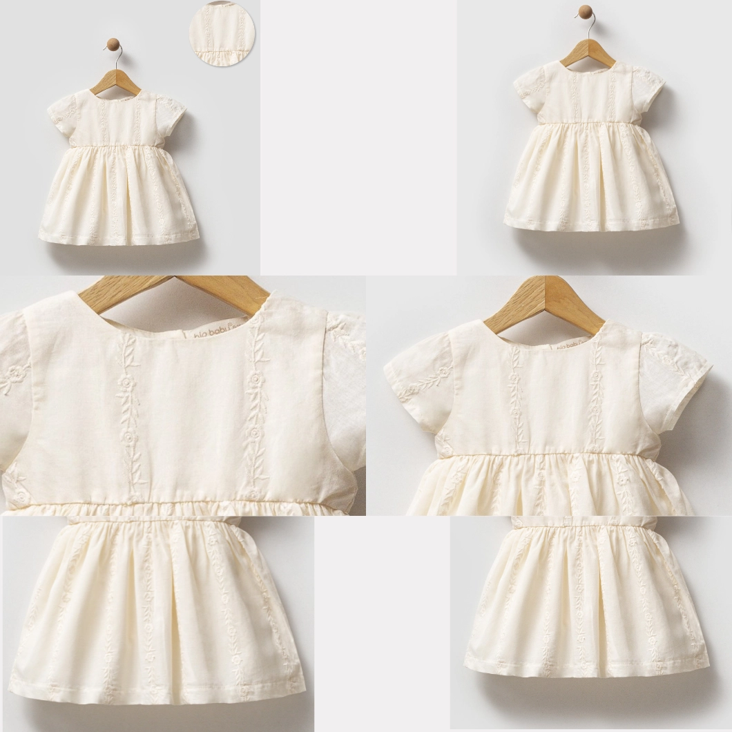 Rochiță lejeră din bumbac cu broderie florală - Dolores [8]