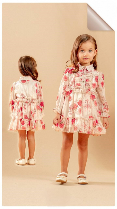 Rochiță pentru fetițe – Design floral, voal moale, stil elegant [1]