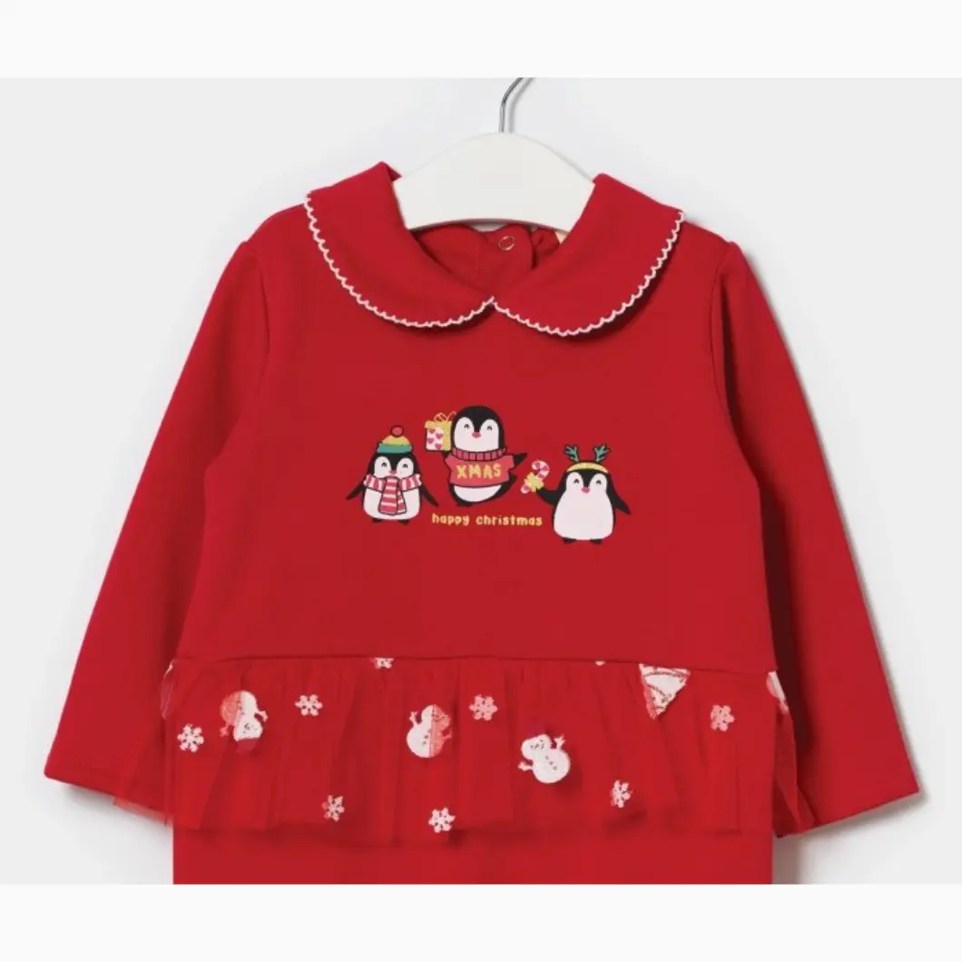 Salopetă Bebeluși Christmas Penguins Bumbac Vătuit [2]