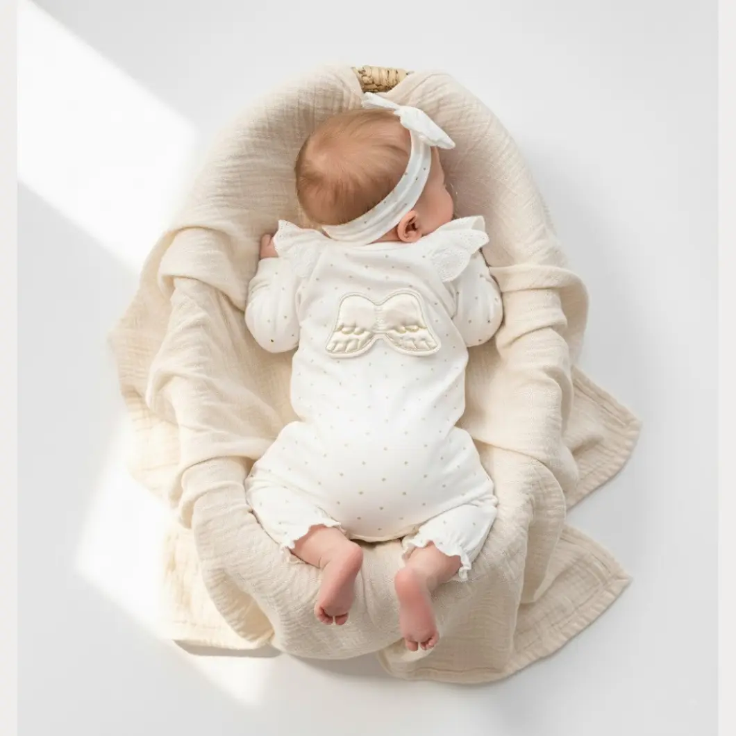 Salopetă cu Bentiță Sweet Angel Bumbac 0–9 Luni [4]