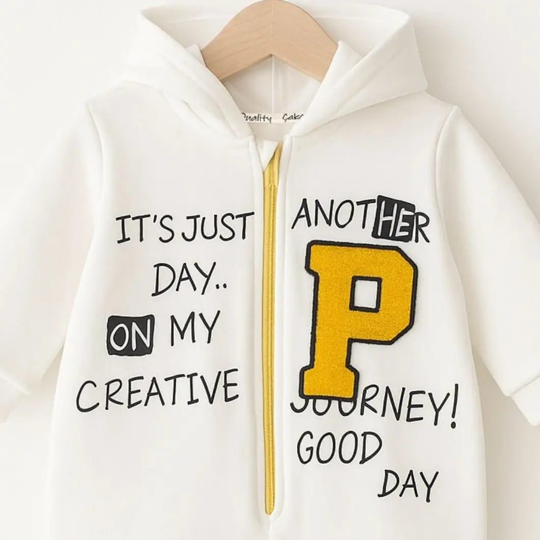 Salopetă cu Fermoar Bebeluși Another Day – Bumbac 100% cu Glugă [3]