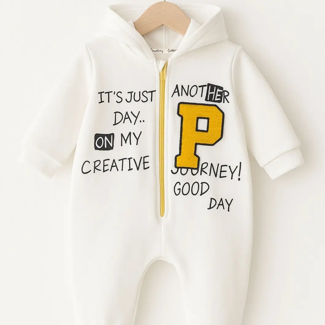 Salopetă cu Fermoar Bebeluși Another Day – Bumbac 100% cu Glugă [2]