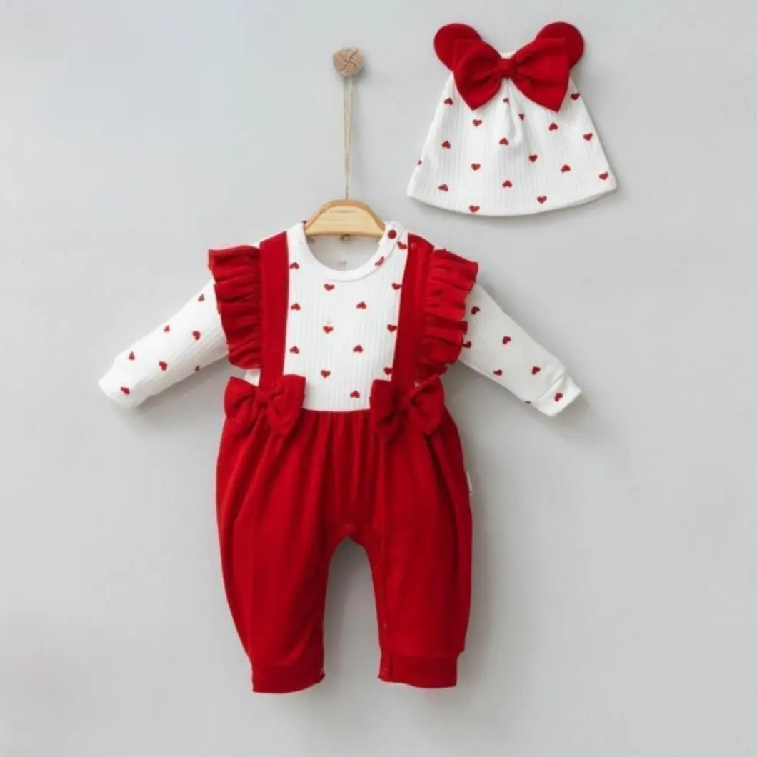 Salopetă Fetițe cu Căciuliță Tiny Hearts,100% Bumbac [7]
