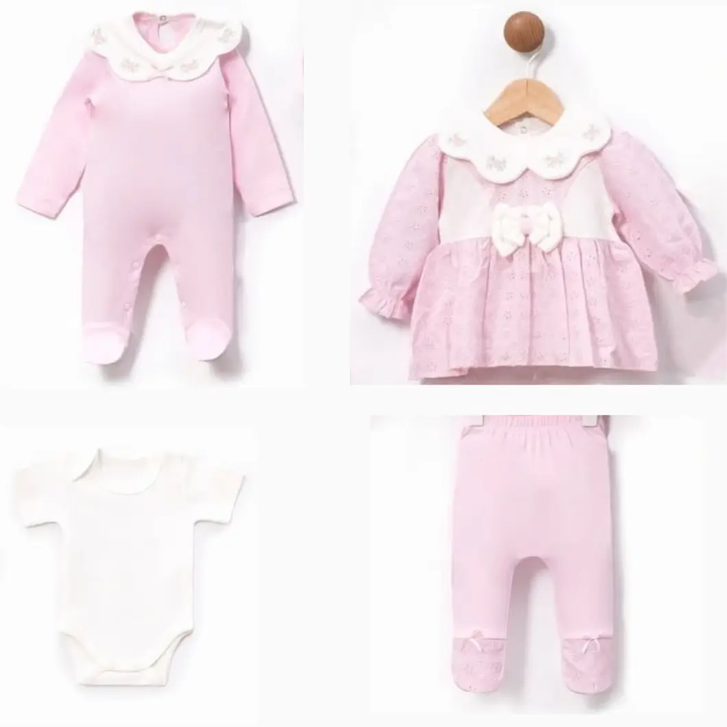 Set 10 Piese Nou-Născut Fetiță – Antique Roz Bumbac OEKO-TEX [11]