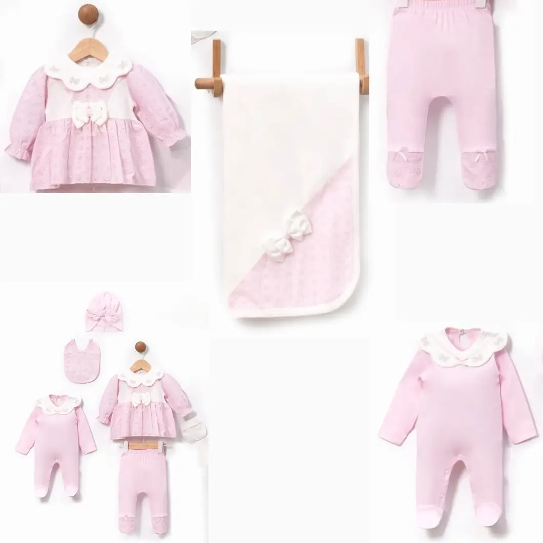 Set 10 Piese Nou-Născut Fetiță – Antique Roz Bumbac OEKO-TEX [12]