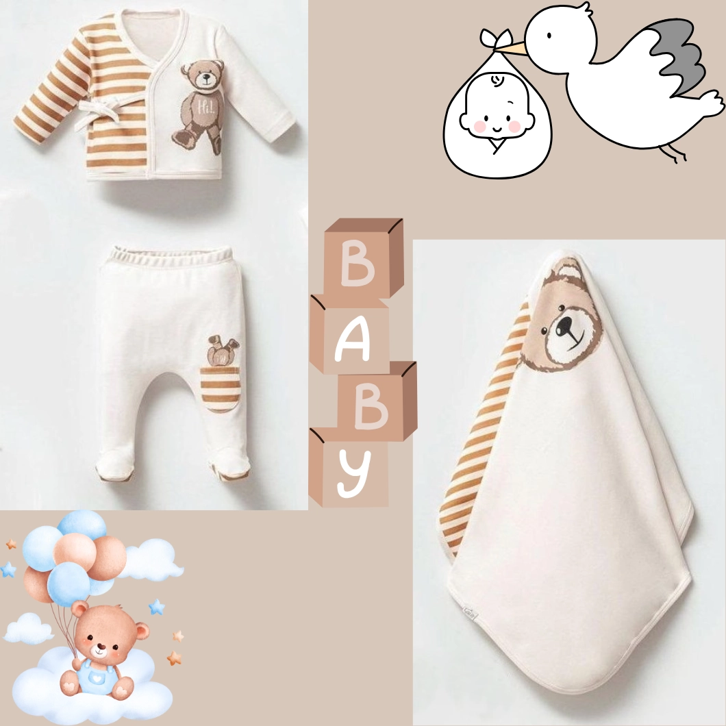 Set 10 Piese Nou-Născuți - Welcome Darling, 100% Bumbac | Confort și Stil pentru Bebe [10]