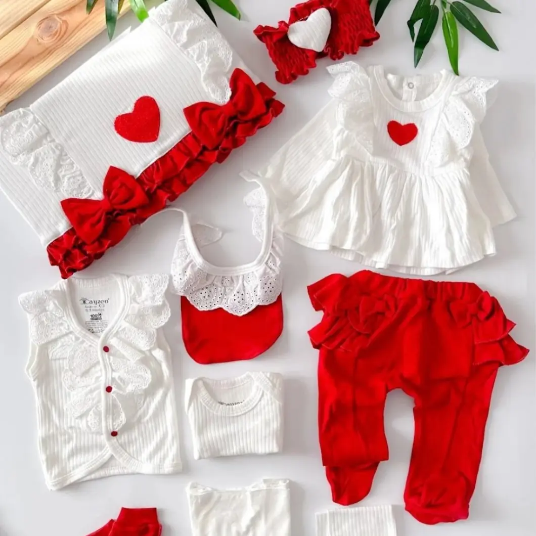Set 100% Bumbac OEKO-TEX, Nou Născuți, 10 Piese One Heart True Love [5]