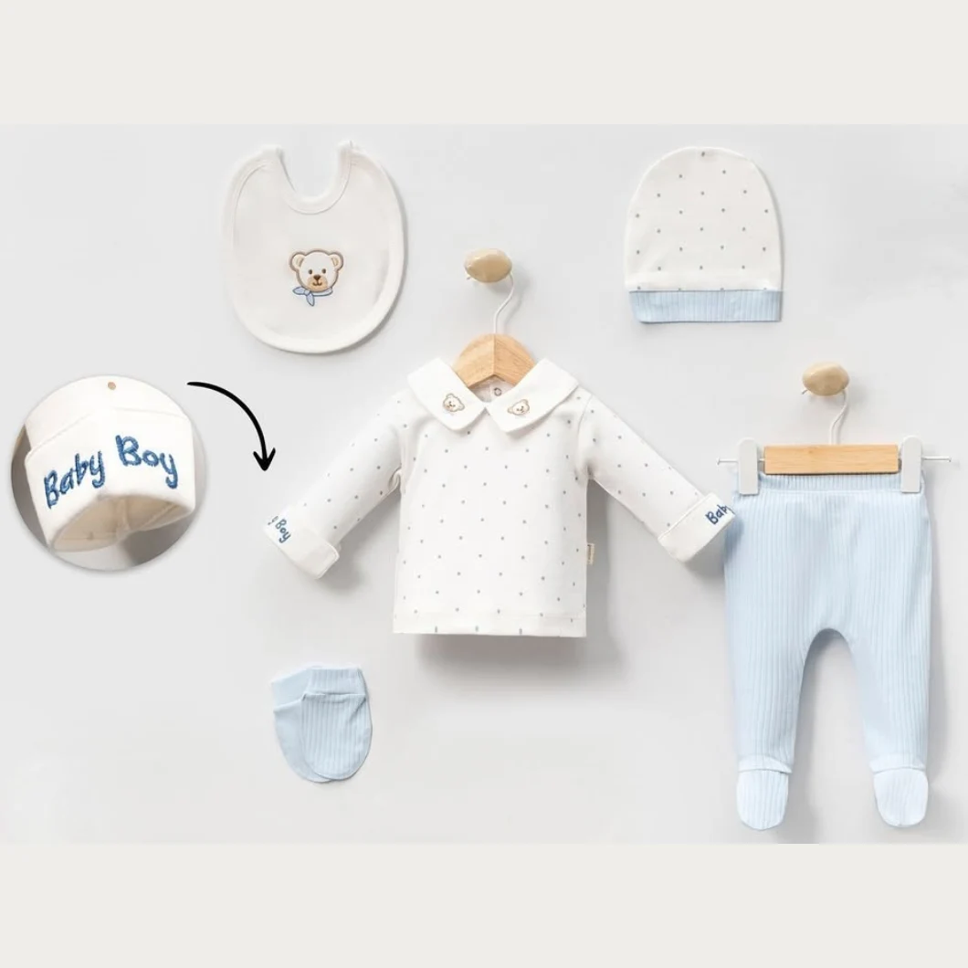 Set Nou-Născuți Baby Boy – 100% Bumbac OEKO-TEX, 5 Piese [6]