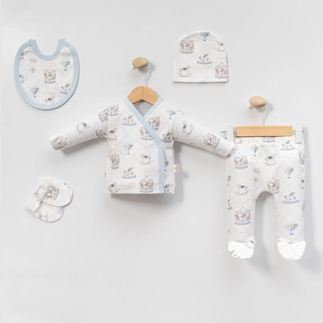 Set 5 Piese Băieței Carousel 0–3 Luni Bumbac OEKO-TEX [2]
