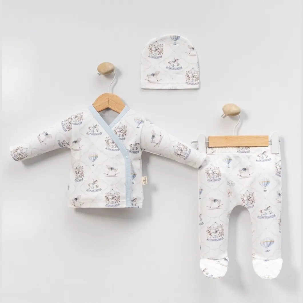 Set 5 Piese Băieței Carousel 0–3 Luni Bumbac OEKO-TEX [4]