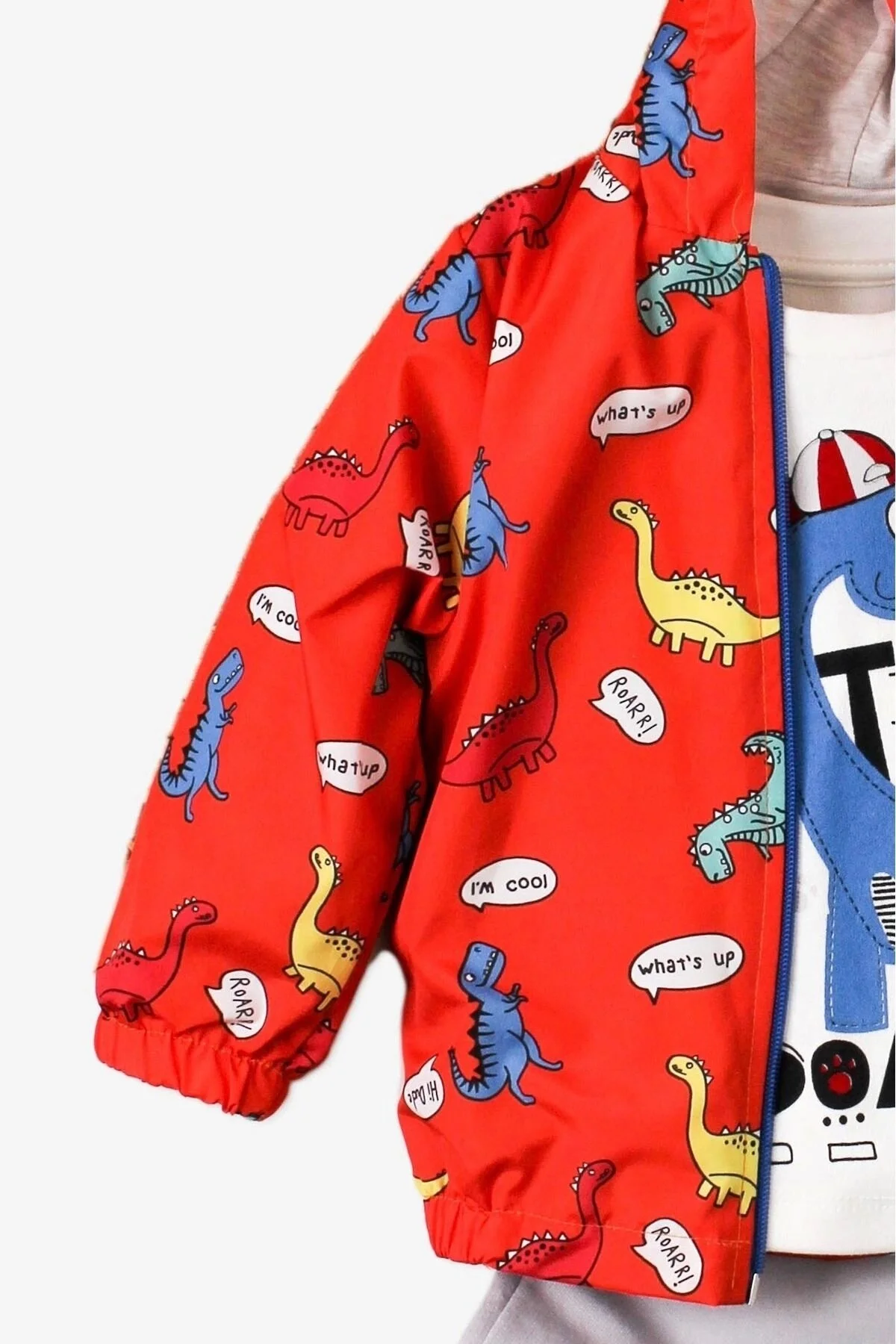 Set 3 Piese pentru Băieți - Geacă, Bluza, Pantalon Lung - Imprimeu Dinozaur [2]