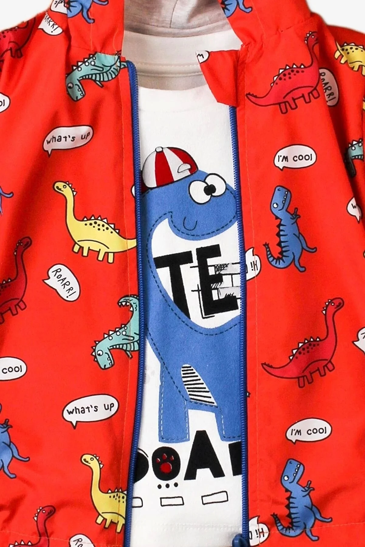Set 3 Piese pentru Băieți - Geacă, Bluza, Pantalon Lung - Imprimeu Dinozaur [6]