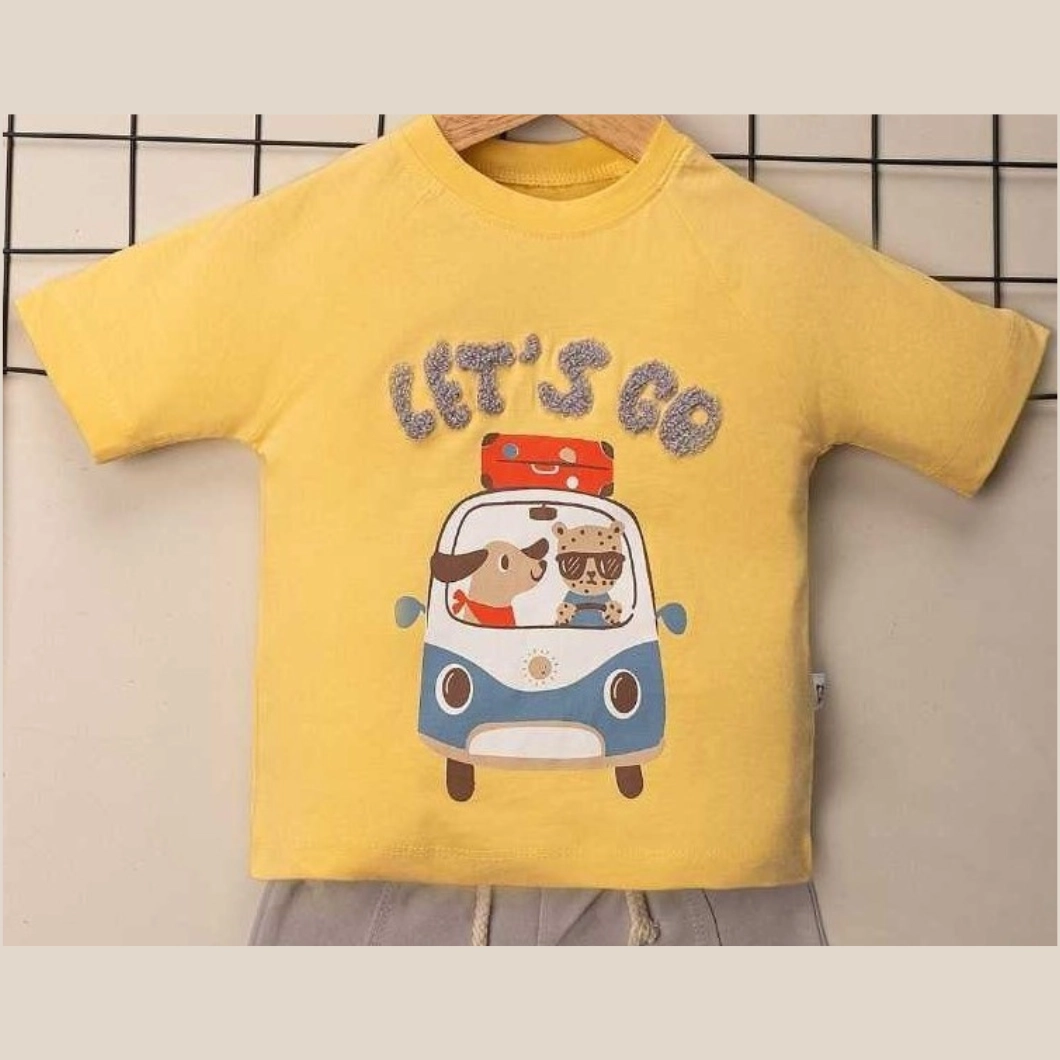 Set 2 Piese de Vară Băietei - Let's Go Van, 100% Bumbac, Tricou și Pantaloni Scurți [2]