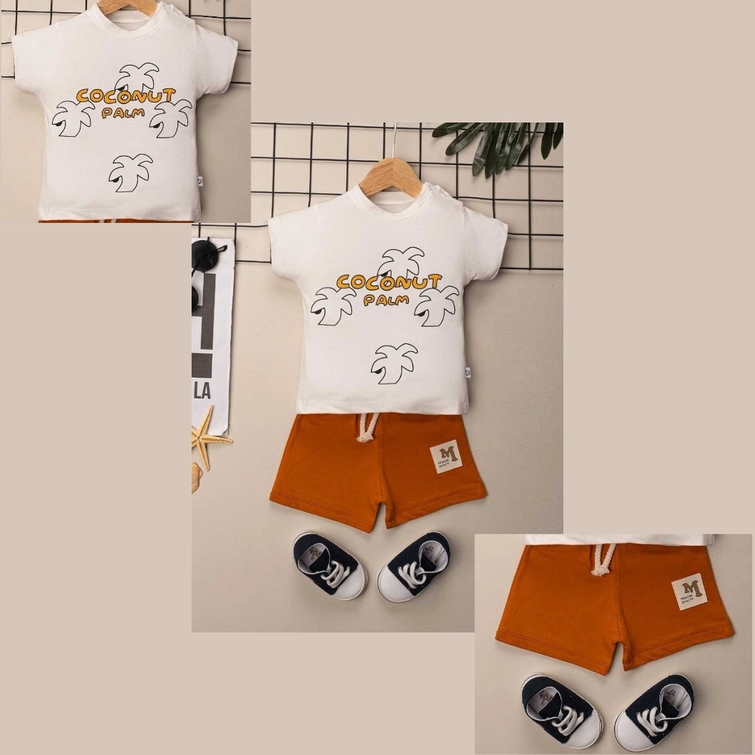 Set 2 Piese de Vară Băietei - Coconut Palm, 100% Bumbac [6]