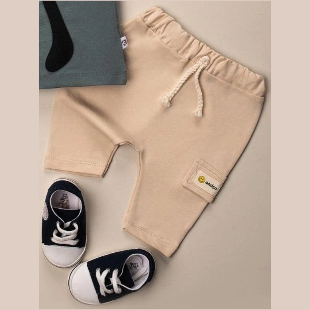 Set Vară Smife Băieței – Tricou Verde & Pantaloni Bej [3]