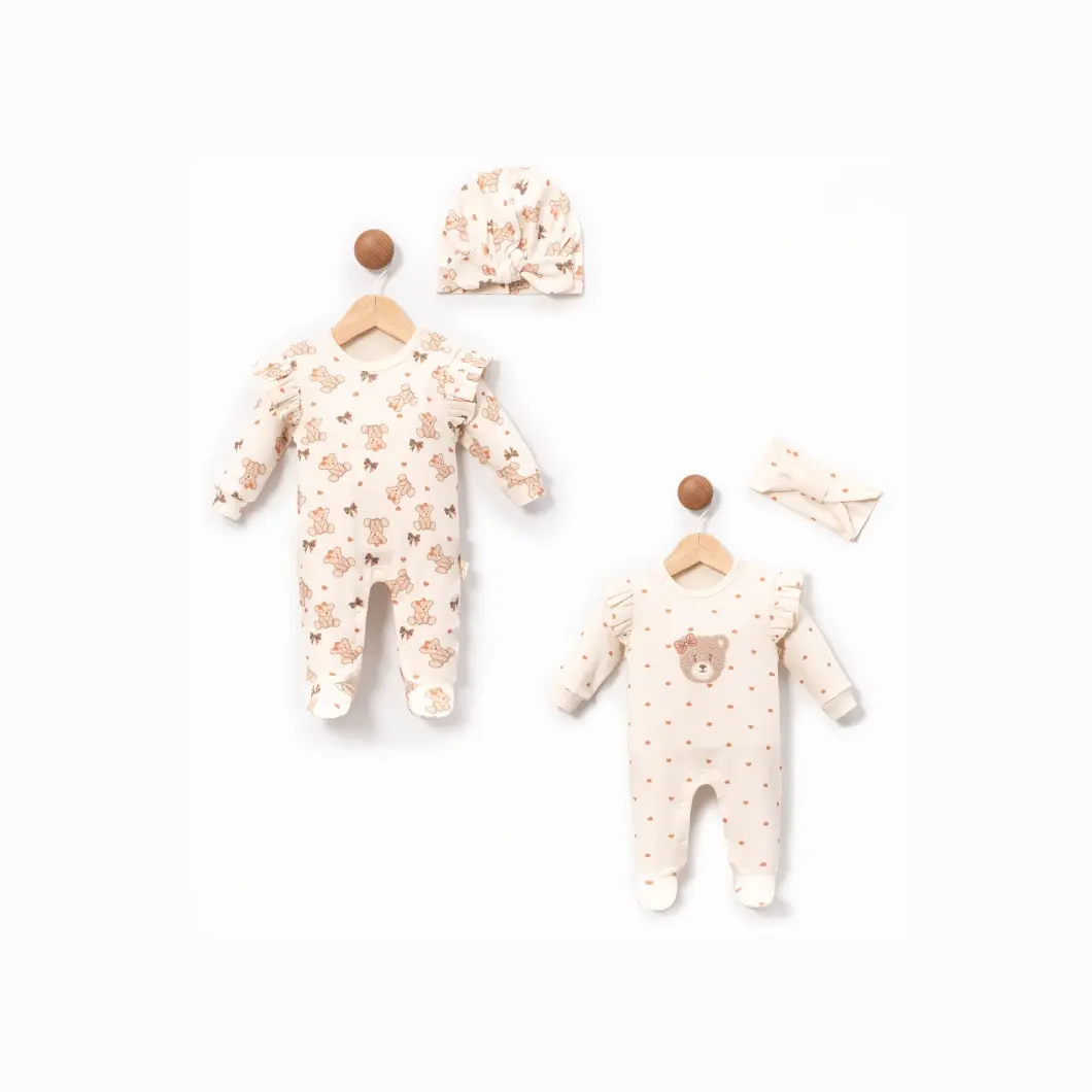 Set 2 Salopete Fetițe Matilda Bumbac OEKO-TEX 0–6 Luni [8]