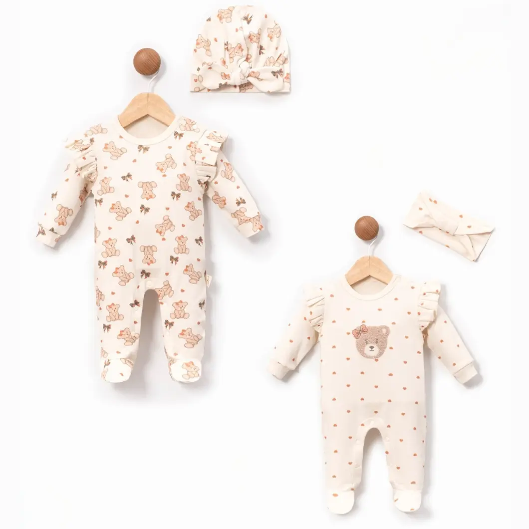 Set 2 Salopete Fetițe Matilda Bumbac OEKO-TEX 0–6 Luni [6]