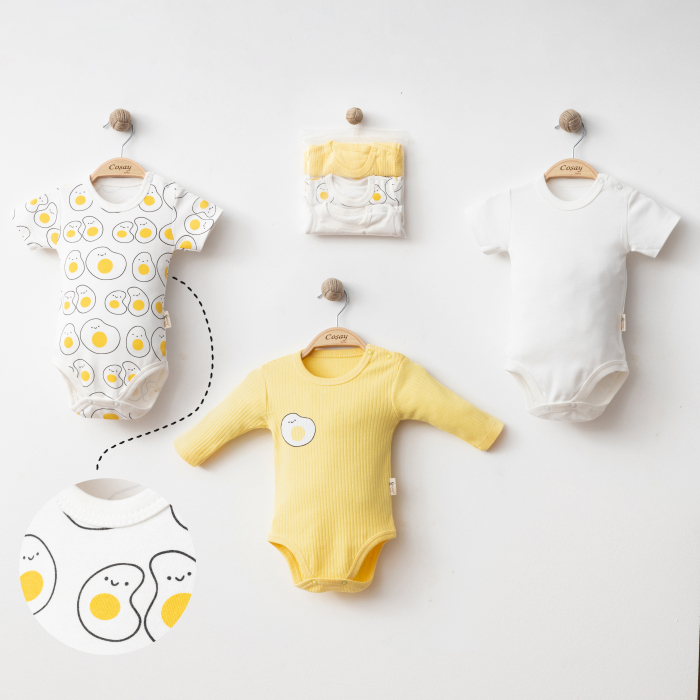 Set 3 body bebeluși, 100% bumbac, 0-3 luni & 3-6 luni – Moale și confortabil [1]